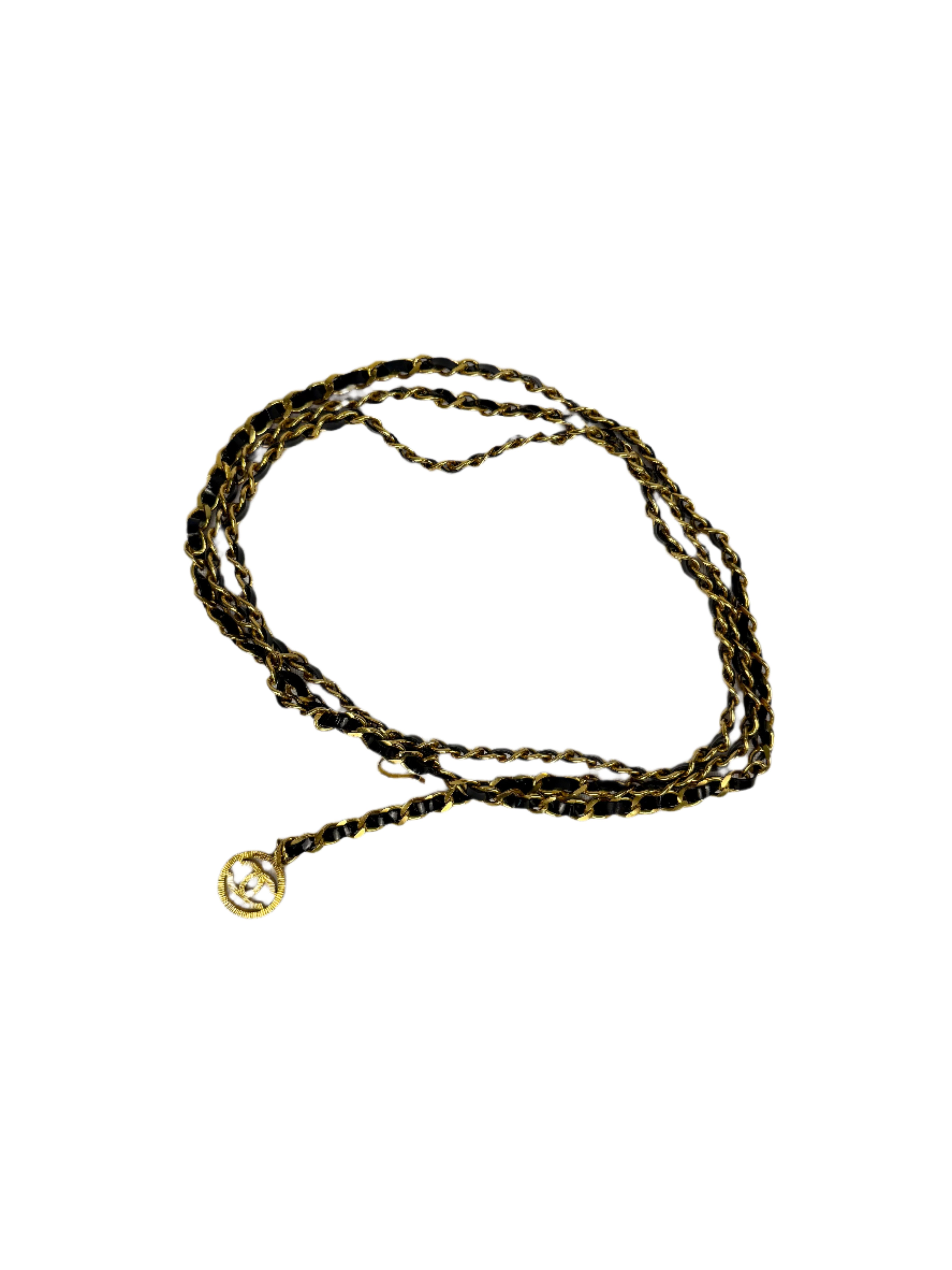 Authentic Chanel Gold Chain Leather And Gold Accent Belt Chanel Sun Lion Head Medallion Chain Belt – Luxury GoRound main image 3