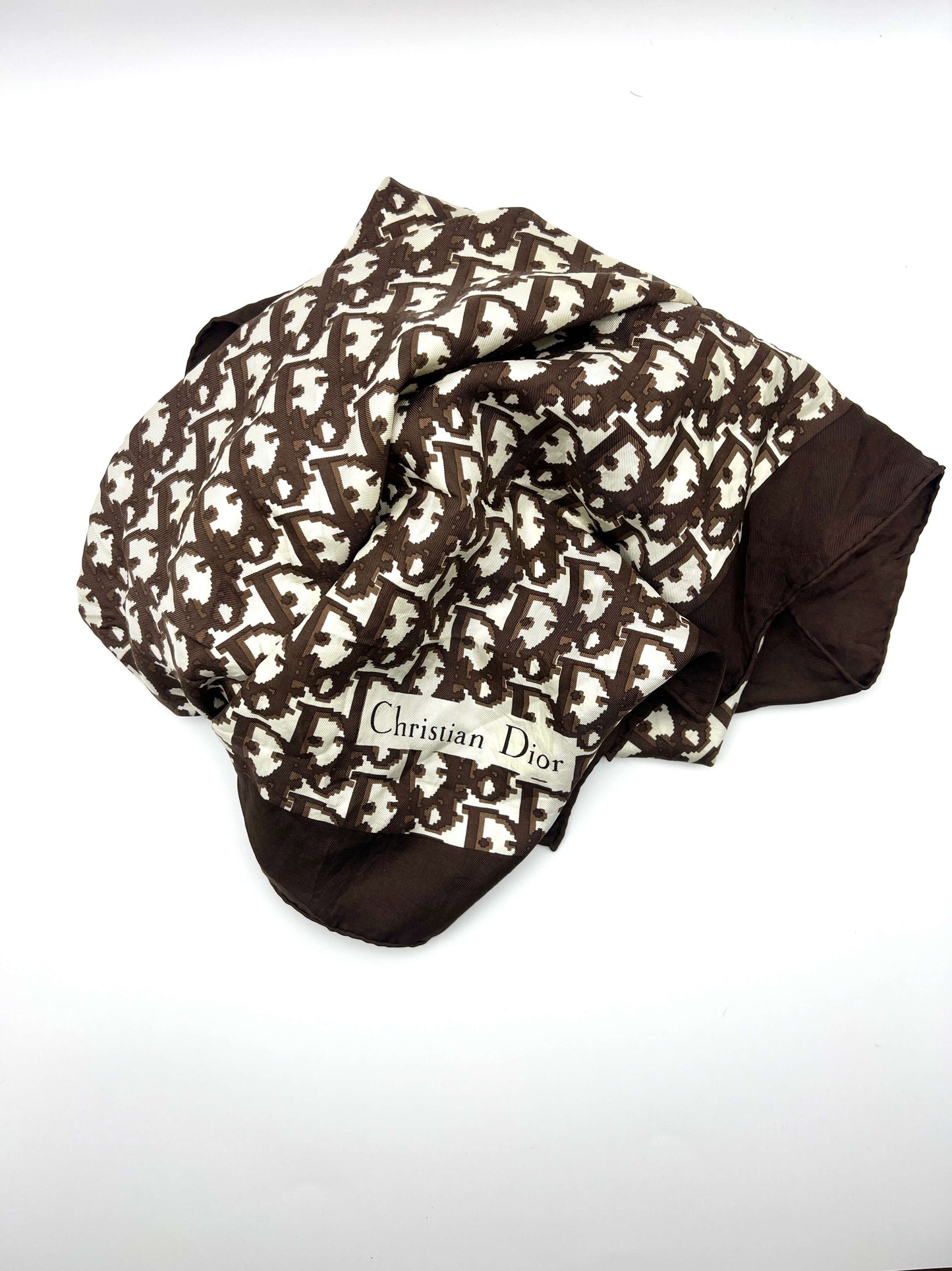 Christian Dior Silk Brown Scarf