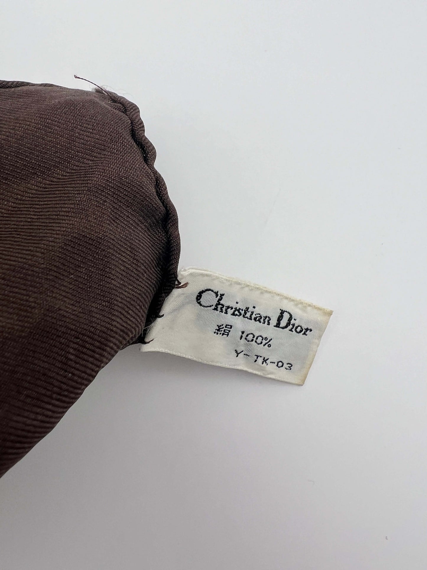 Christian Dior Silk Brown Scarf