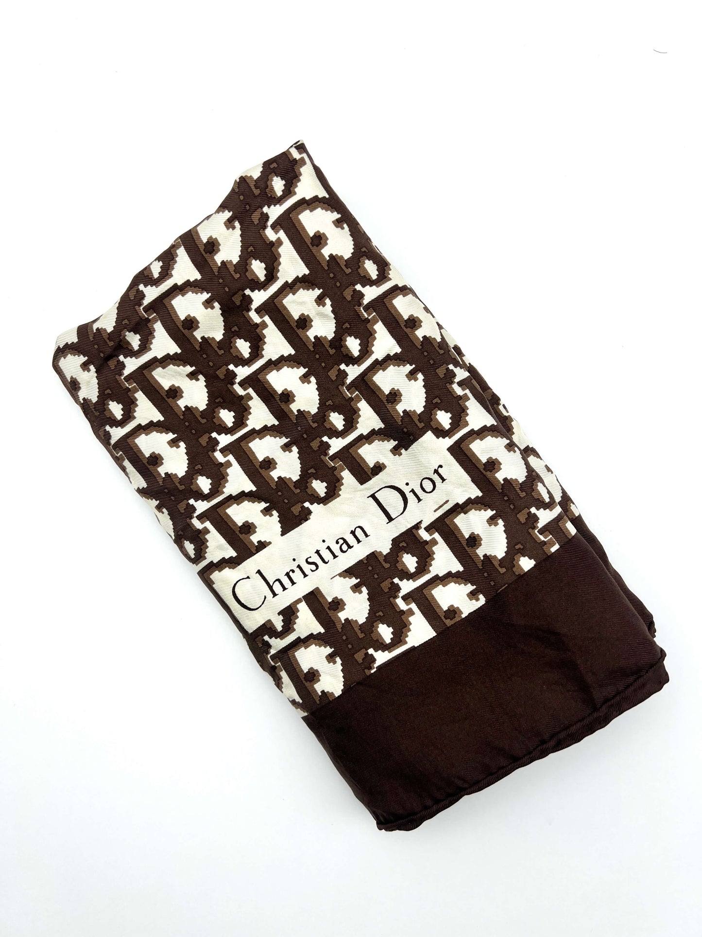 Christian Dior Silk Brown Scarf