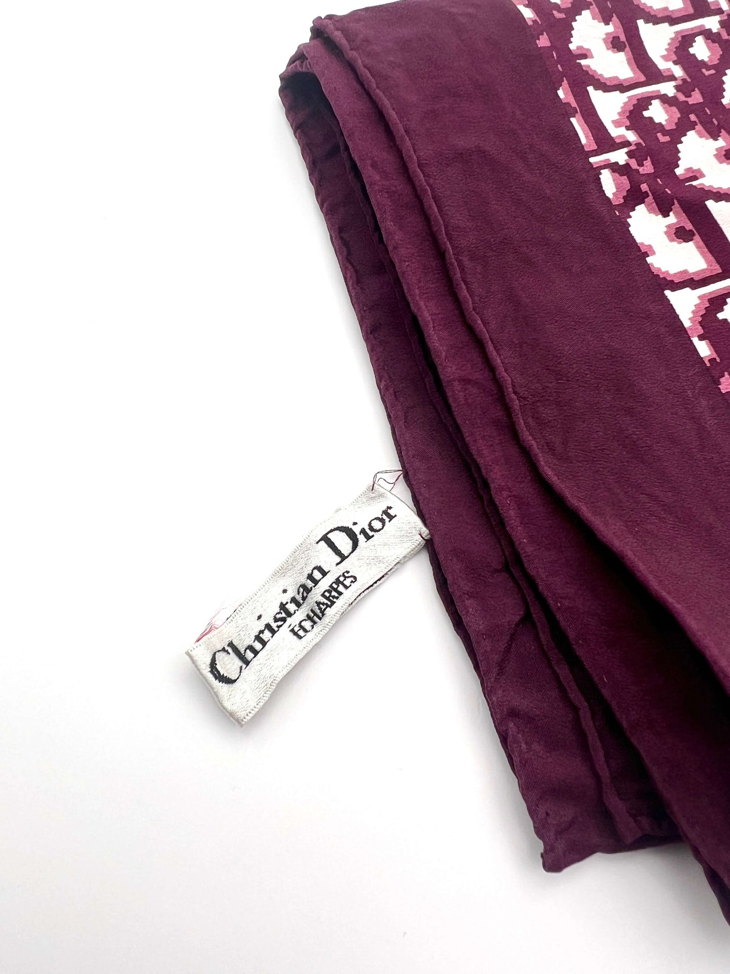 Christian Dior Silk Maroon Scarf