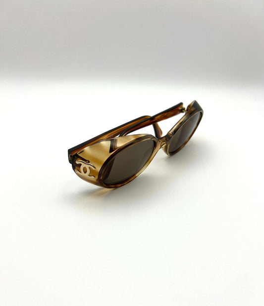 Chanel Oval Frame Tortoise Sunglasses