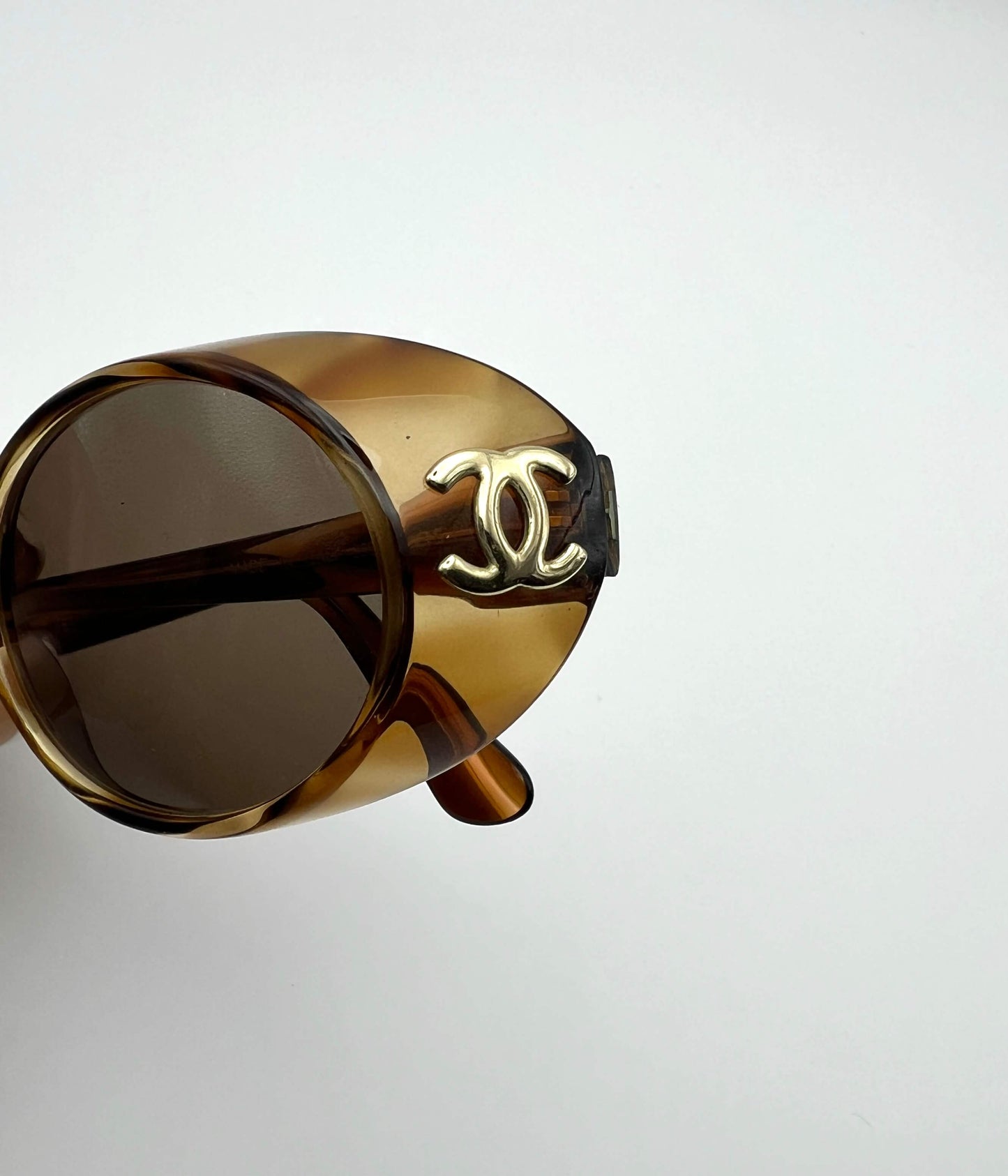 Chanel Oval Frame Tortoise Sunglasses