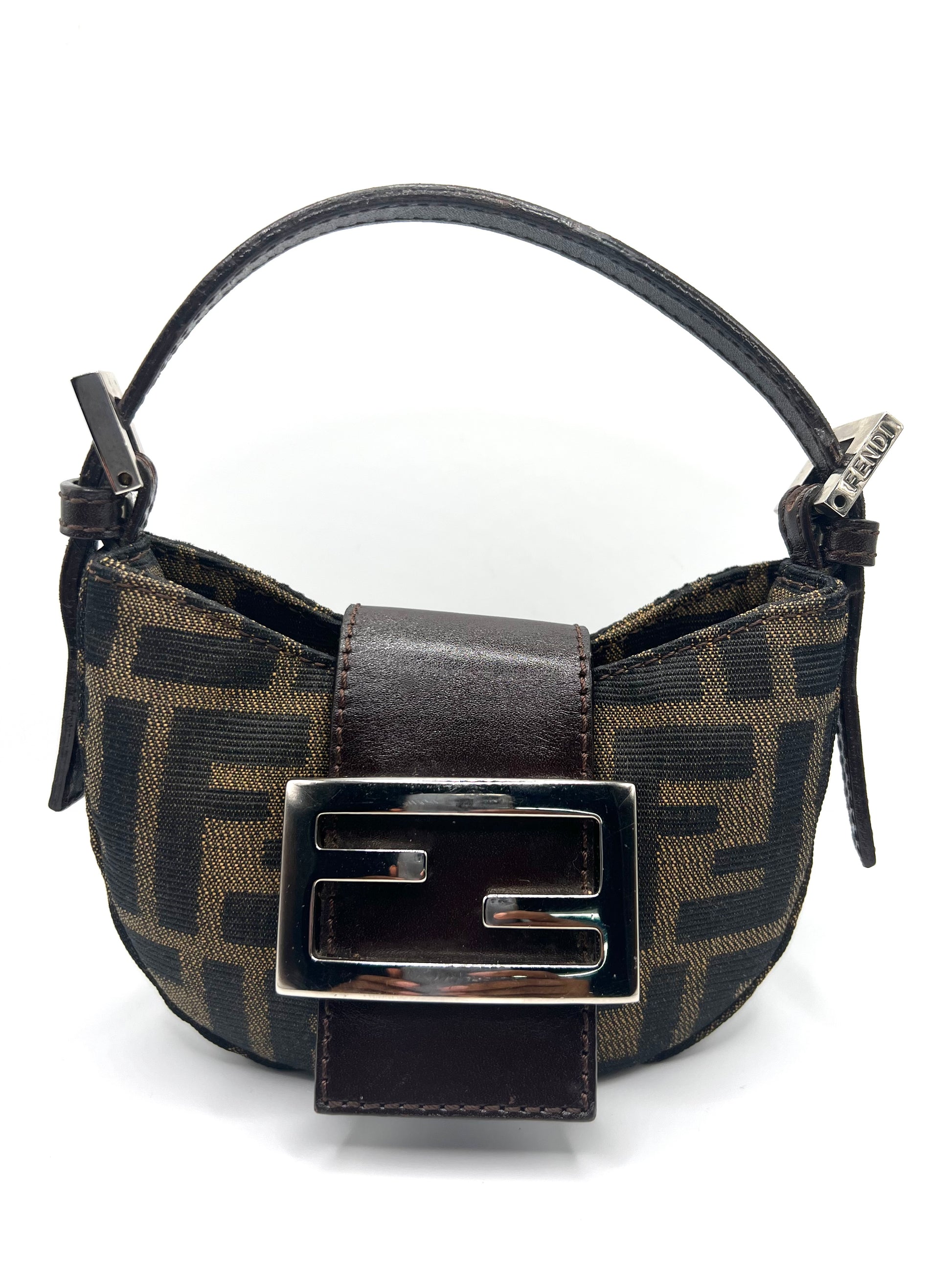 Brown Fendi Mini Zucca Croissant Handbag Pouch – Designer Revival