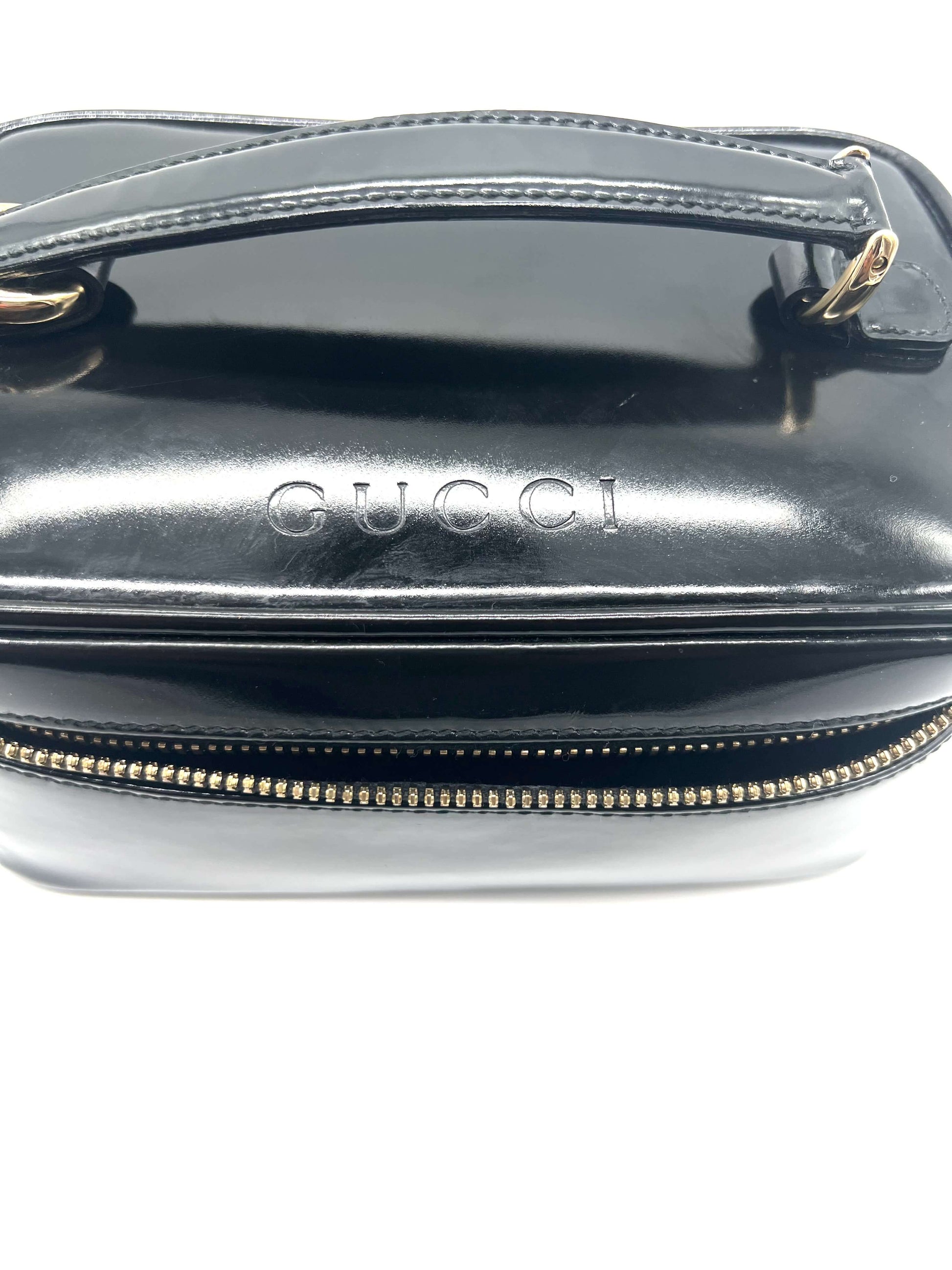 Gucci by Tom Ford Black Leather Doctor Bag with Wooden Trim &, Lot #75046