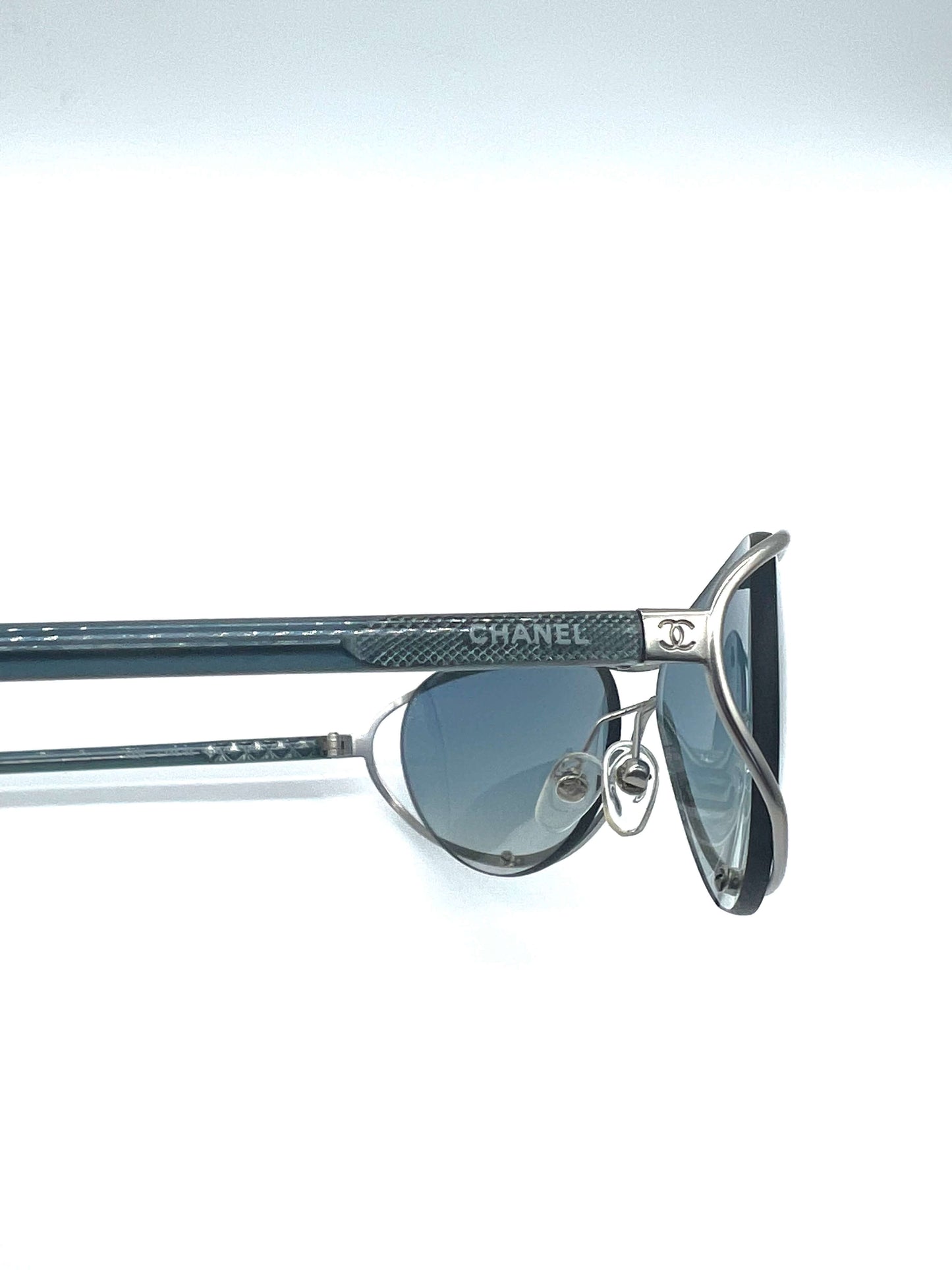 Blue Vintage Chanel Rimless Sunglasses