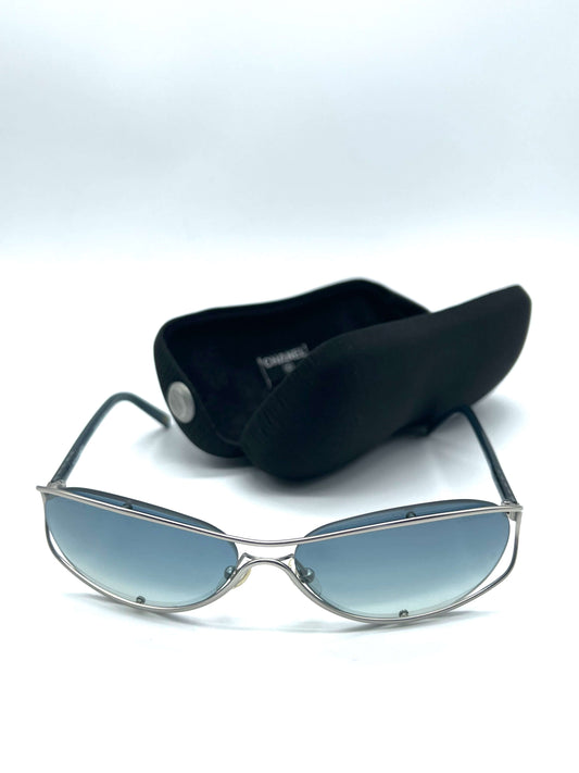 Blue Vintage Chanel Rimless Sunglasses